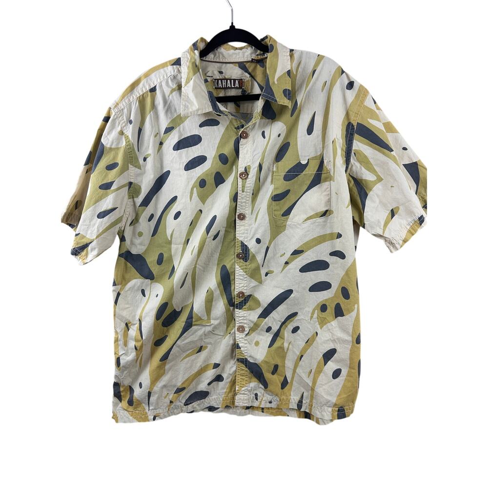 Kahala Vintage Hawaiian Shirt Men's 2XL Abstract‎ Print Short Sleeve